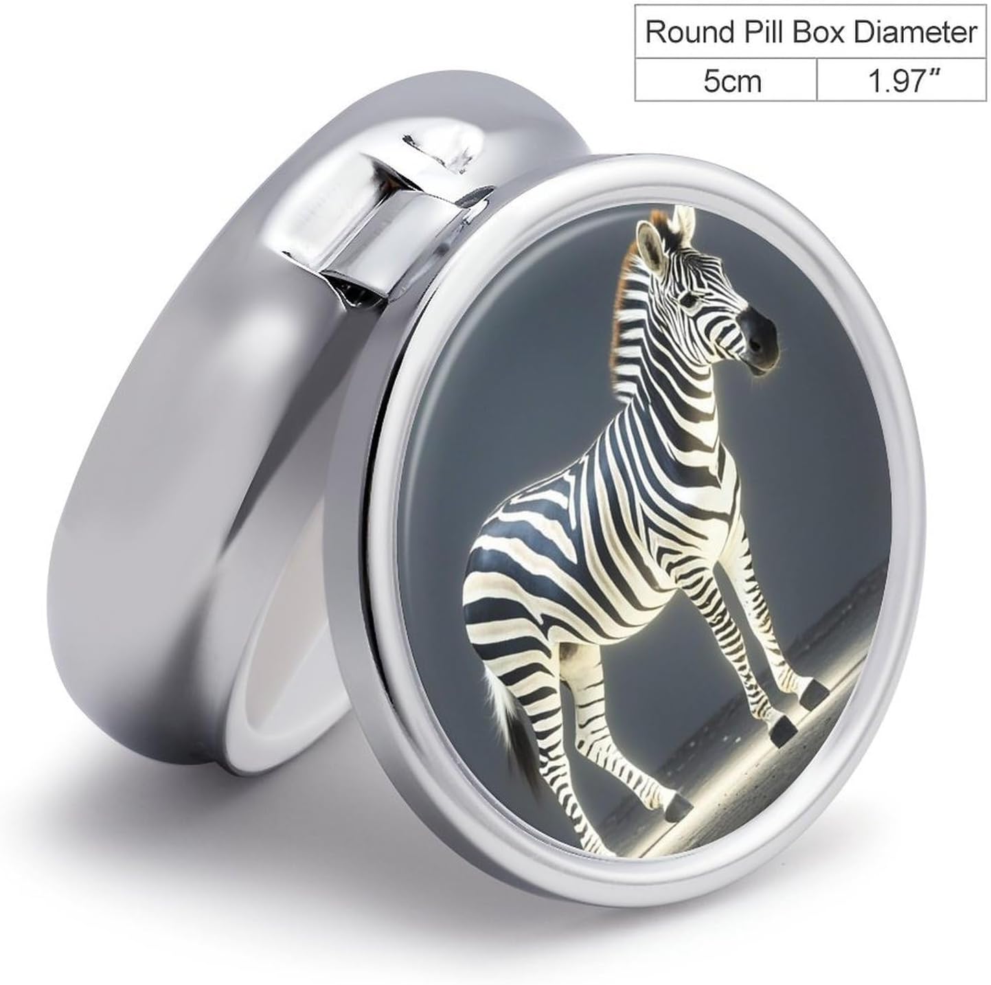 Round Pill Box, 3 Compartment Small Pill Case for Pocket Purse image 2