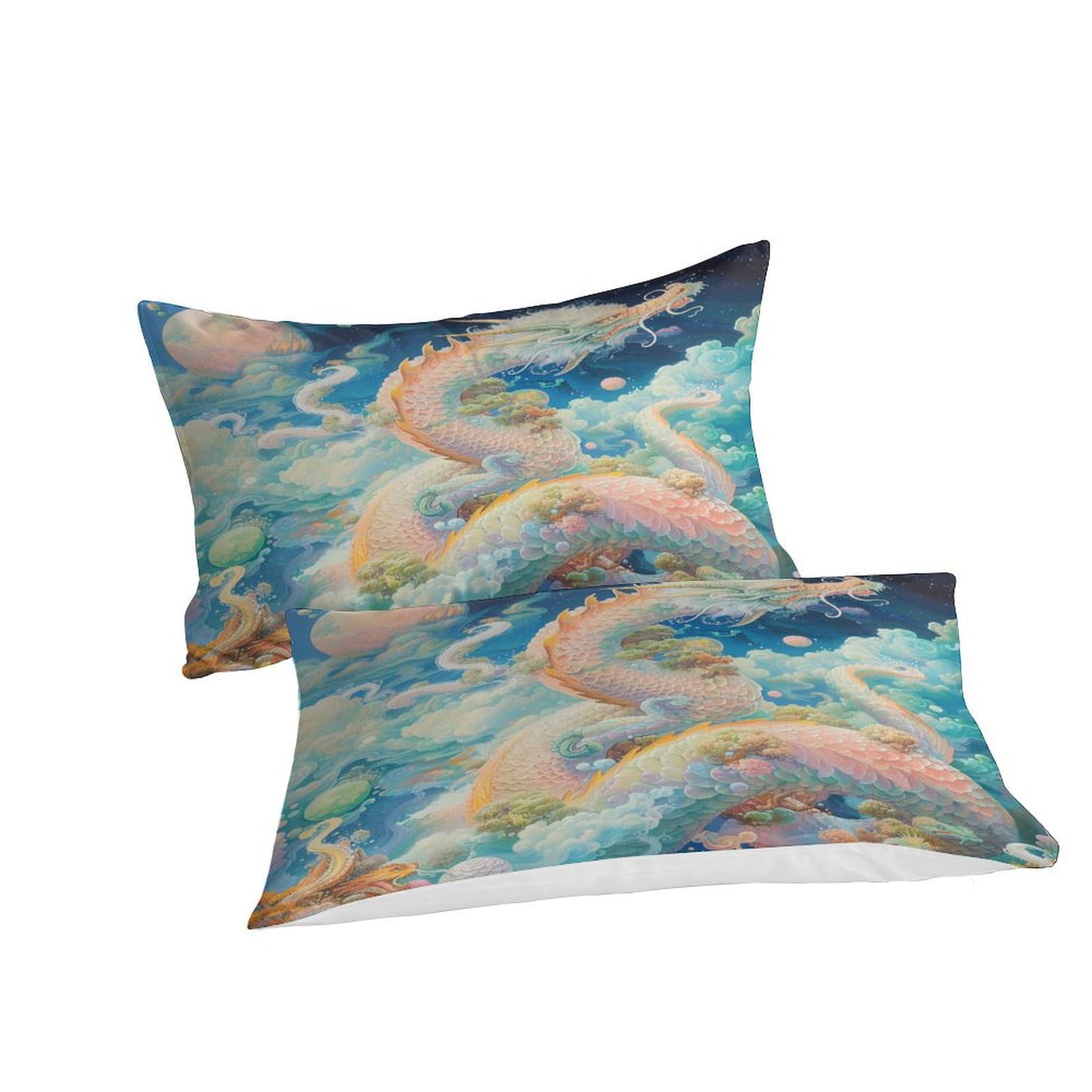 Stampato in 3D Loong cinese Copertina Stampata Microfibra Disegnata Biancheria Da Letto Ipoallergenico Set 3 Pezzi,Double（200x200cm）, Per Ragazzi Adulti
