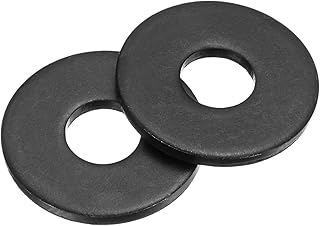 uxcell 50個 M6 フェンダー ワッシャー カーボンスチール 平座金 外径18mm 厚さ1.5mm ネジ ボルト 用 金属 ガスケット 黒 オキサイド 加工