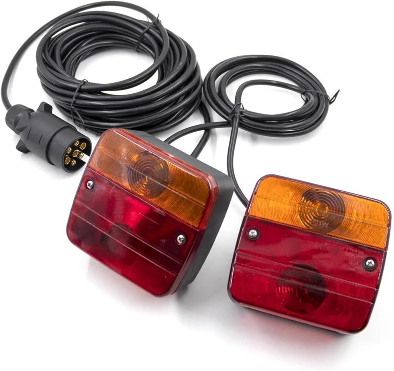 Car Rear Lights 1 Set 10m Cable 7 Pin Truck Rear Towing Trailer Lightboard Tail Light Waterproof License Number Plate Reflector Brake Light Car Lights
