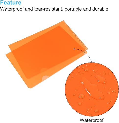 Miniatura 6 de PATIKIL Carpetas tipo L, paquete de 12 unidades, tamaño A5, 8.8 x 6.3 pulgadas, bolsillos de plástico para proyectos, funda de papel transparente