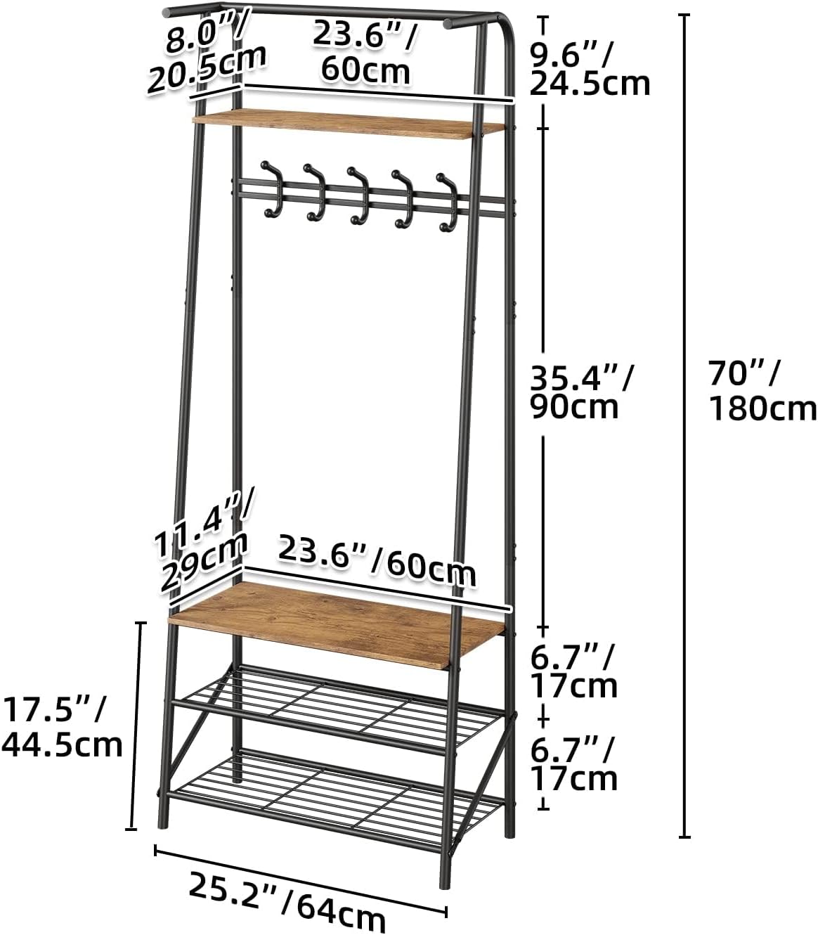 Detailed dimensions of the Garvee Hall Tree