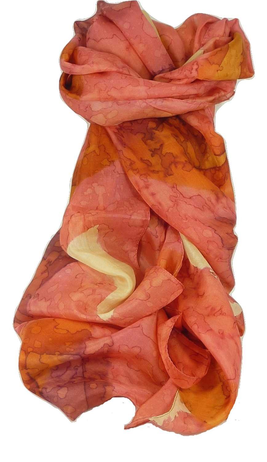 Pashmina & Silk Mulberry Silk Hand Painted Long Scarf Classic Cherries