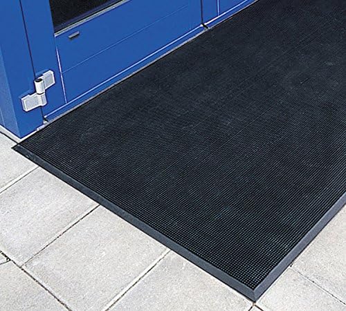 American Floor Mats Pronged Rubber Black 16" x 24" Heavy Duty 1/2 inch Thickness Scraper Mat