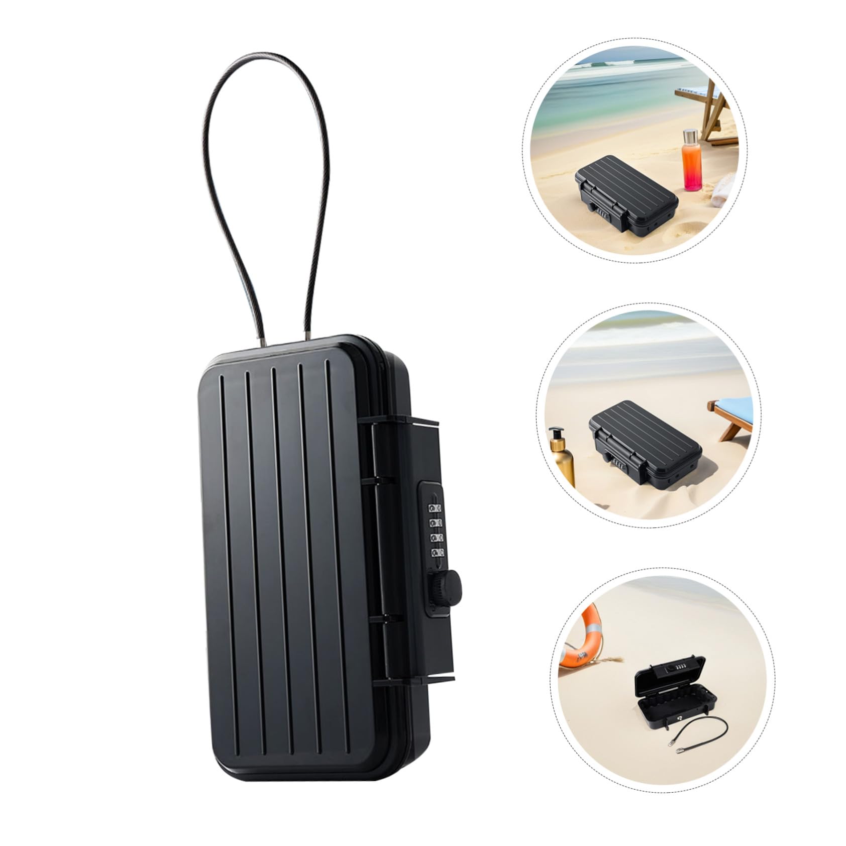 VILLCASE Cassetta Di Sicurezza Portatile Combinazione Per Viaggio Spiaggia e Casa Resistente Ai Colpi Cadute Cavo Metallico Incluso