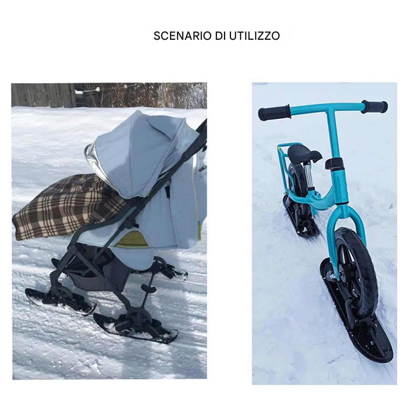 Trottinette Neige Ski Luge Accessoire De Glisse Portable Pour Snowboards