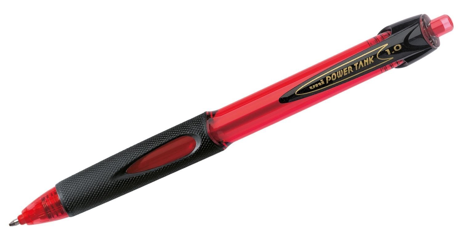 Uni-Ball 425618 Penna A Sfera A Scatto – Inchiostro Rosso, Punta 0,7 Mm, Tratto 0,35 Mm, Grip Ergonomica In Gomma