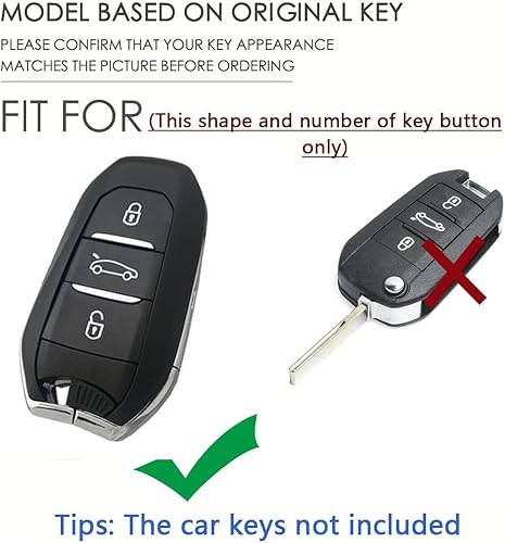 Miniatura 2 de SANRILY Marco de aleación de aluminio y funda de cuero genuino para Peugeot 508 Citroen C3 C5 Aircross C4 DS 5 3 protector completo sin llave