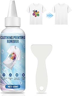DTF Remover para Camisetas, Eliminador de Estampados de Ropa, Quitamanchas, Elimina Impresiones de la Ropa, No Daña las Telas, Apto para Textiles, Algodón, Poliéster y Nailon, 120ml