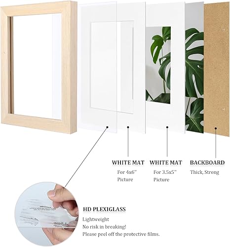 Vista 110 de Egofine Portarretratos de 9 x 12 pulgadas hecho de madera maciza con plexiglás, fotos de 5 x 7/6 x 8 con paspartú o de 9 x 12 pulgadas sin paspartú