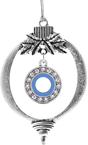 Miniatura 197 de Inspired Silver - My Vintage Initials - Adorno con dije de letra V - Adornos navideños de círculo plateado con joyas de circonita cúbica