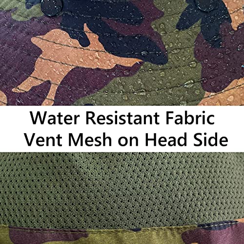Image of UPF 50+ Sun Fishing Hat for Men Women Wide Brim Hat with Detachable Face Cover & Neck Flap