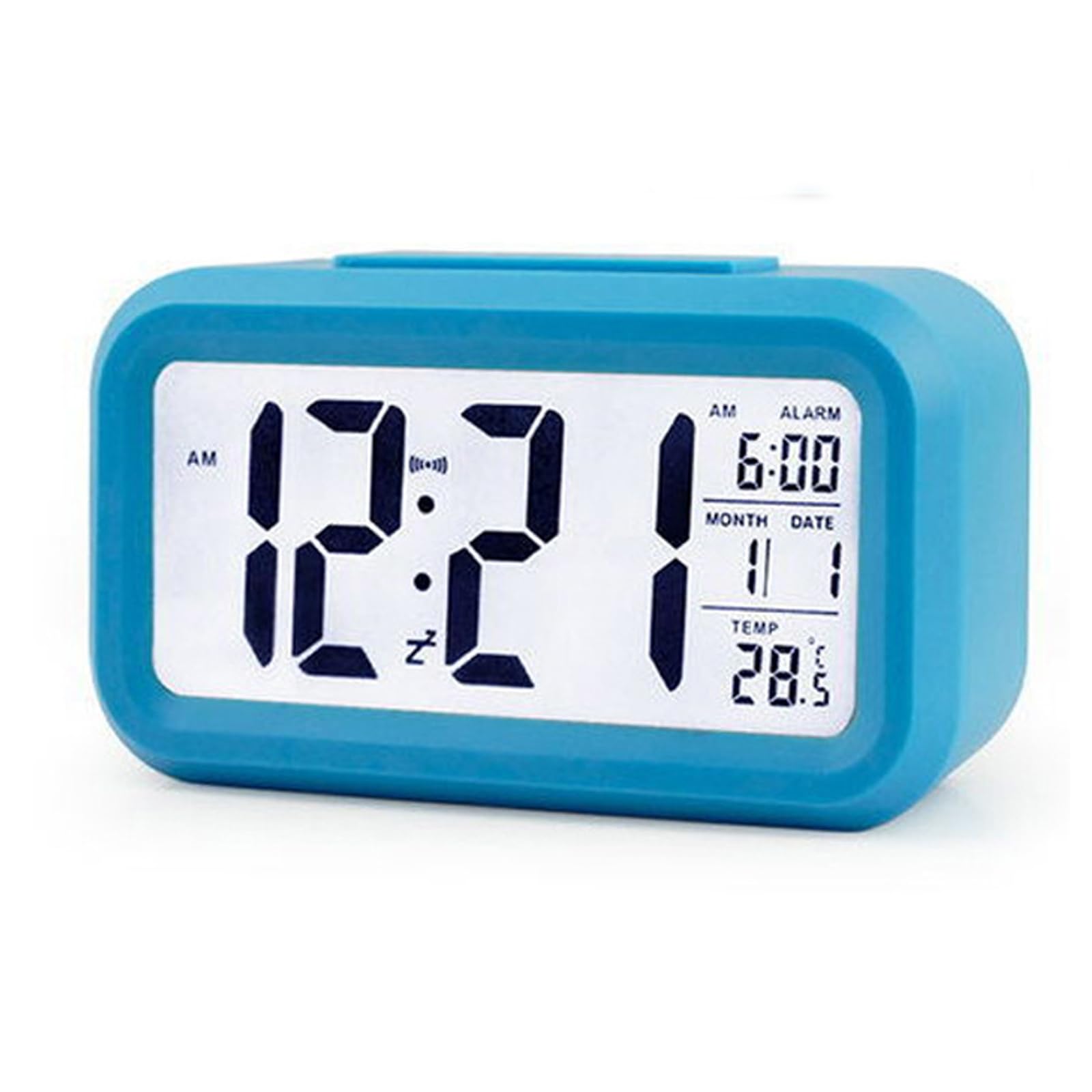 NTEK Digital Alarm Clock Bedside, Silent Alarm Clocks Non-Ticking Digital Clock, Led Display Clocks with Adjustable Snooze 12/24hr, Portable Alarm Clocks Bedside, Home Office Kitchen