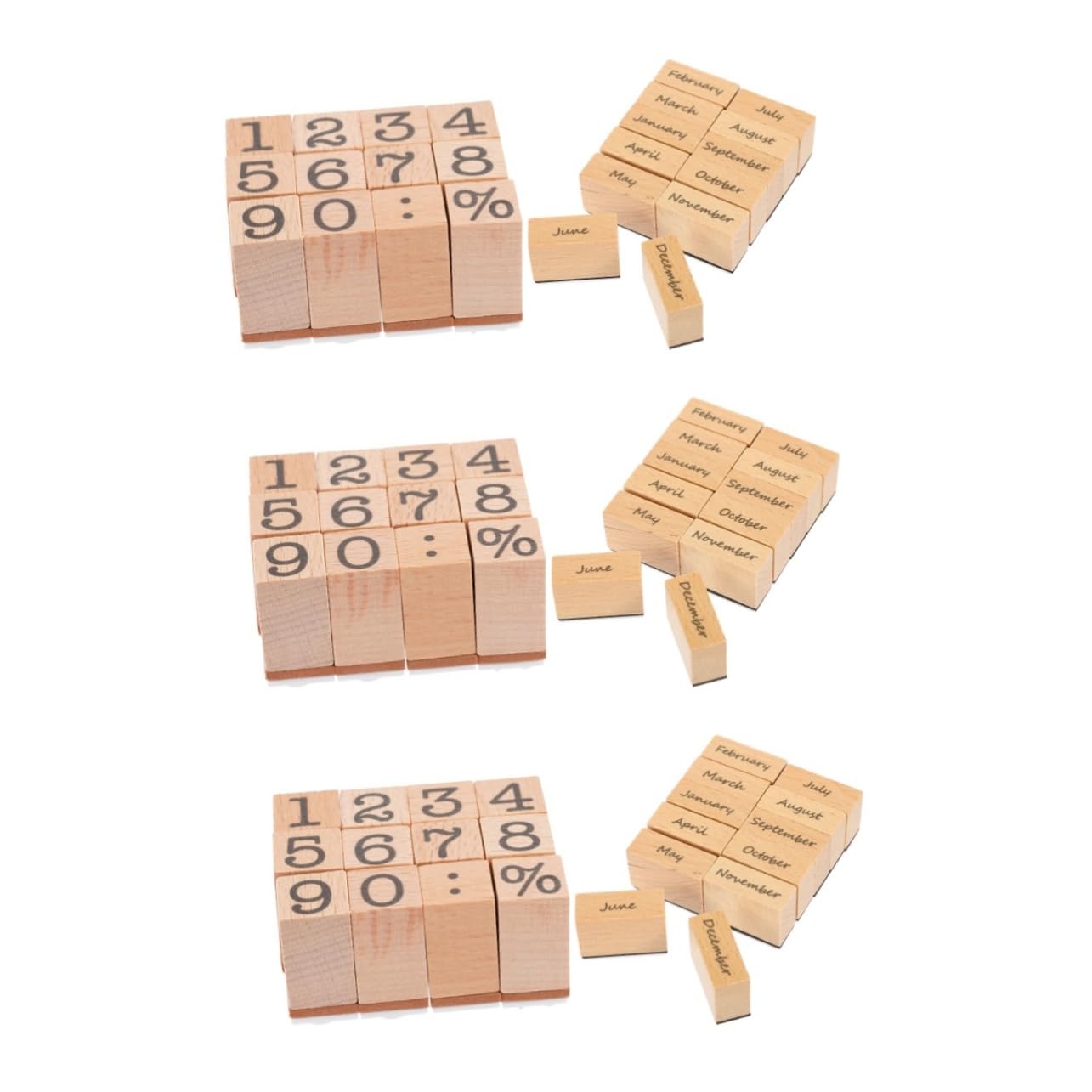 Uonlytech 6 Ensembles Sceau numérique en bois journalisation cachet de date Timbres de journal timbre de planificateur tampon bois scrapbooking timbres vintage tampon bois rétro caoutchouc
