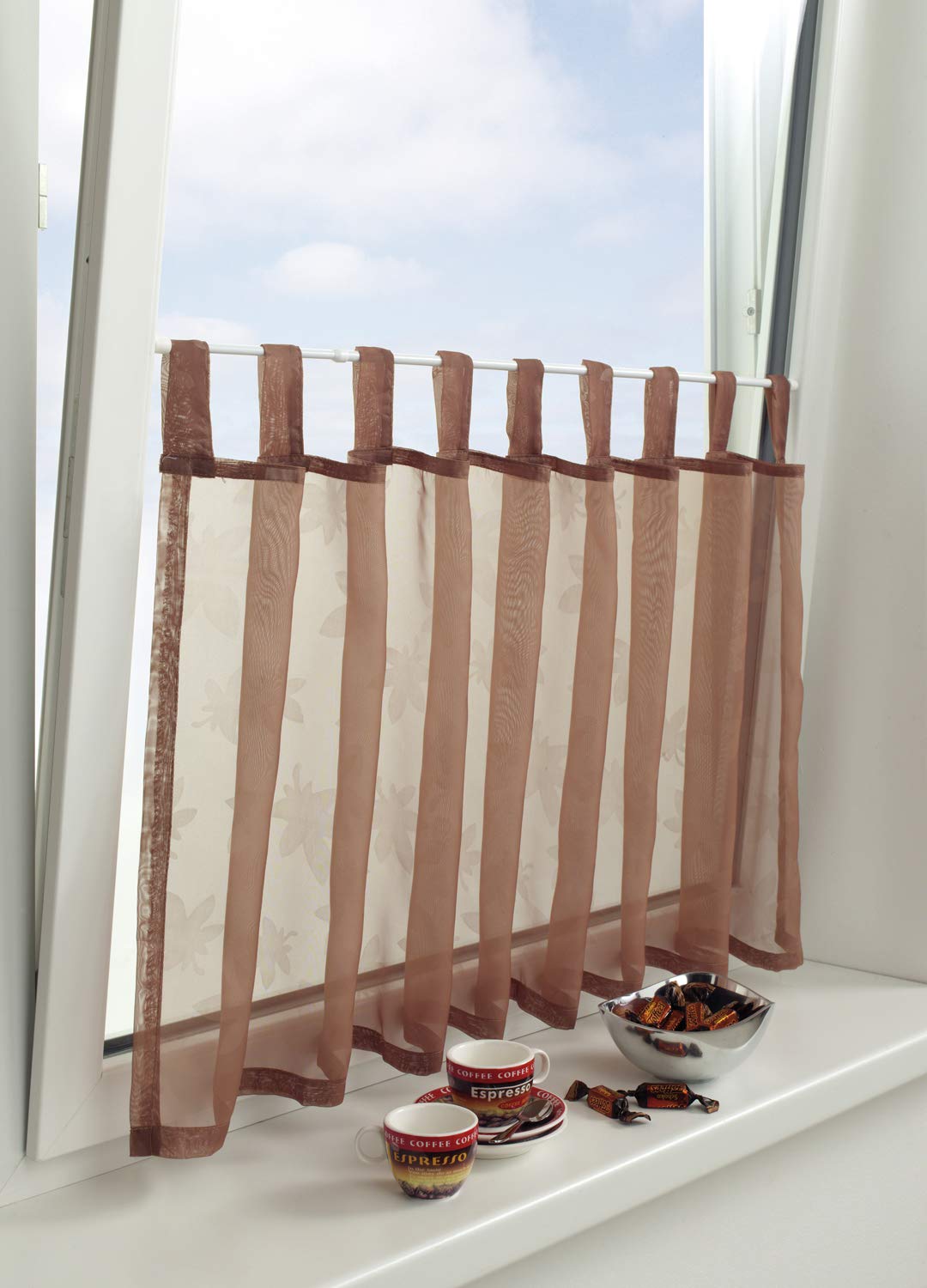 Bacchetta Estensibile Singola Bianca per Tende a Vetro 50 - 70 cm
