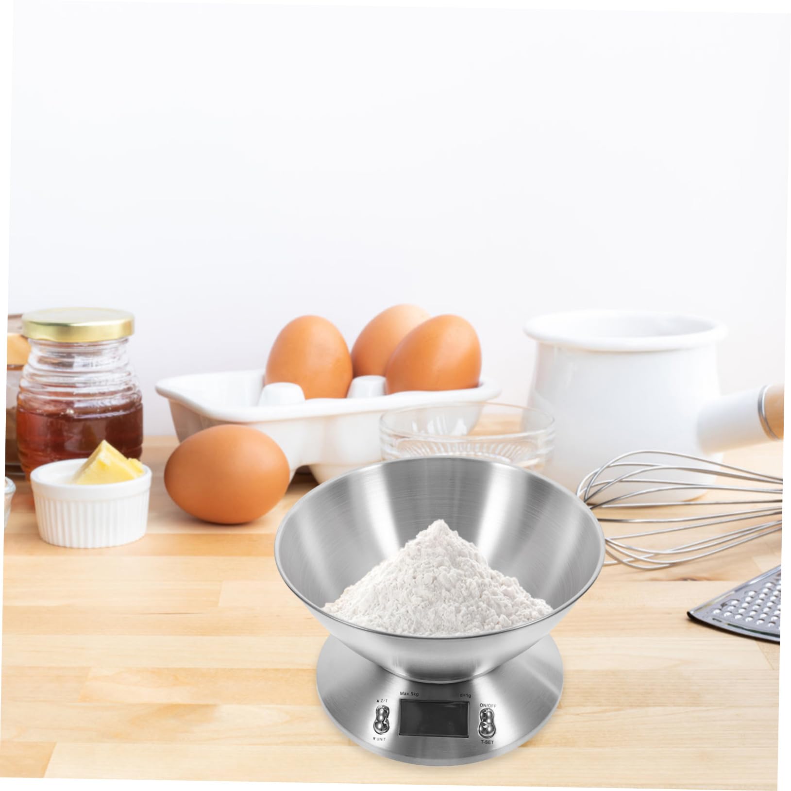 LIFKOME Báscula Digital de Cocina para Alimentos, Acero Inoxidable, 5000g, Uso en Repostería y Preparación de Comidas