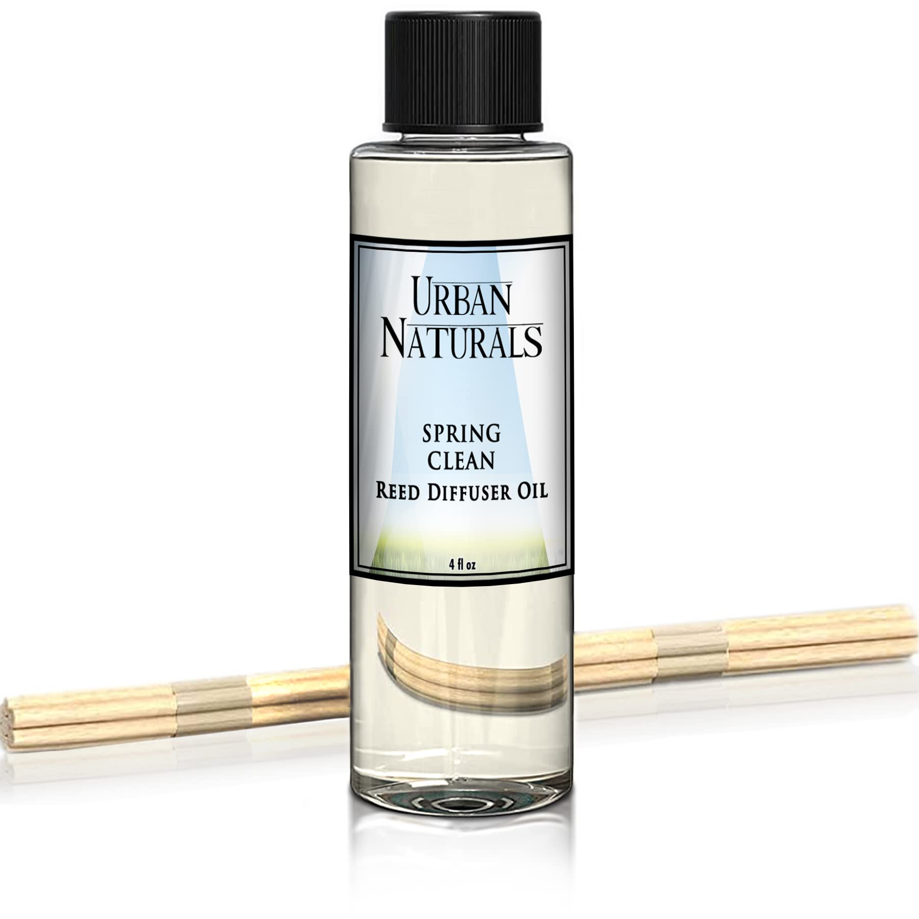 Urban Naturals Spring Clean Reed Diffuser Oil Refill Kit | Fresh, Crisp Fragrance of Lemon, Leafy Greens & Lavender | Essential Oil Room Scent Replacement Liquid with Reed Sticks | Made in The USA