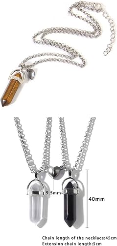 Miniatura 5 de Collar magnético de corazón dividido a juego para parejas colgante de cristal de atracción mutua mejores amigos regalo de joyería de amistad