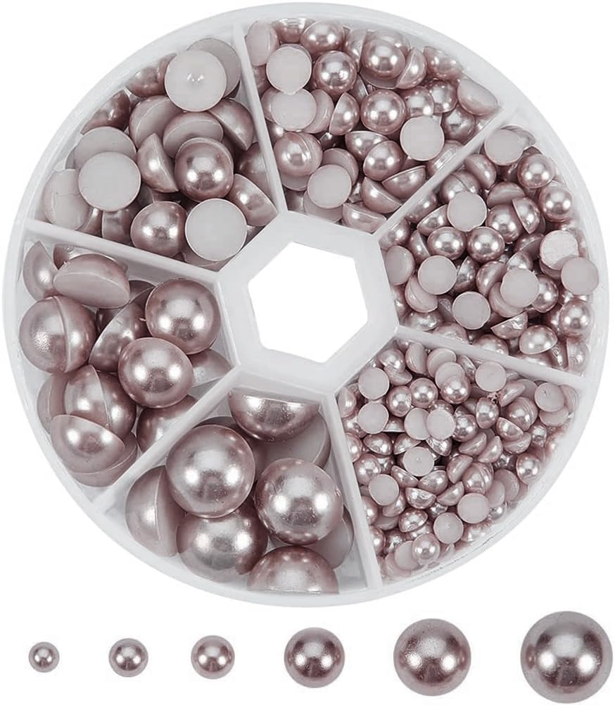 PH PandaHall 690Pcs Flat Back Pearls Pearl Cabochons for Nail Art DIY Craft