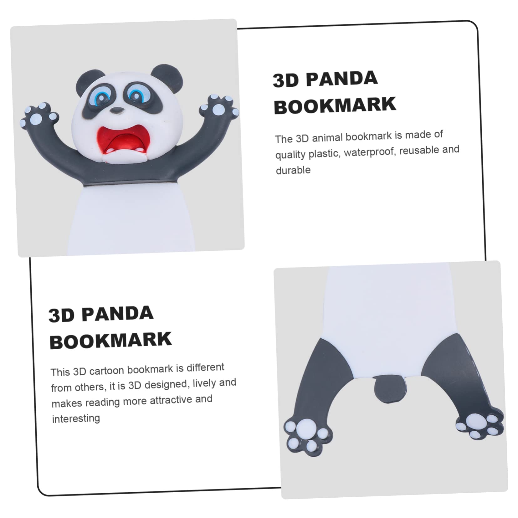 STOBOK 2stücke Panda Lesezeichen Kreatives Cartoon Design Für Schüler Wasserdichtes Und Wiederverwendbares Schreibwarenzubehör Für Bücherliebhaber