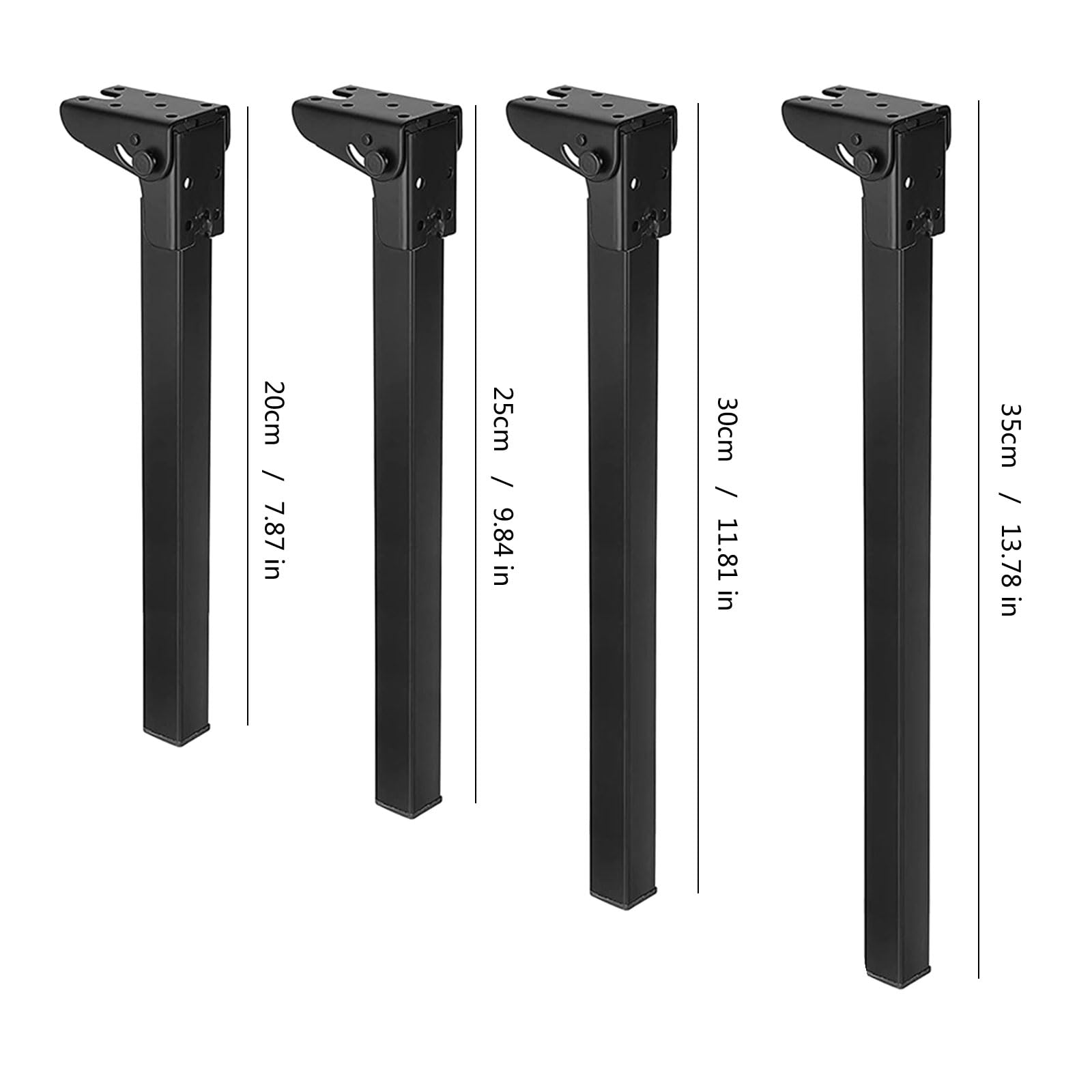 4 gambe da tavolo in metallo resistente, design pieghevole, per ufficio e tavolini da caffè, regolabili, 20/25/30/35 cm, include viti e componenti per postazione di lavoro robusti
