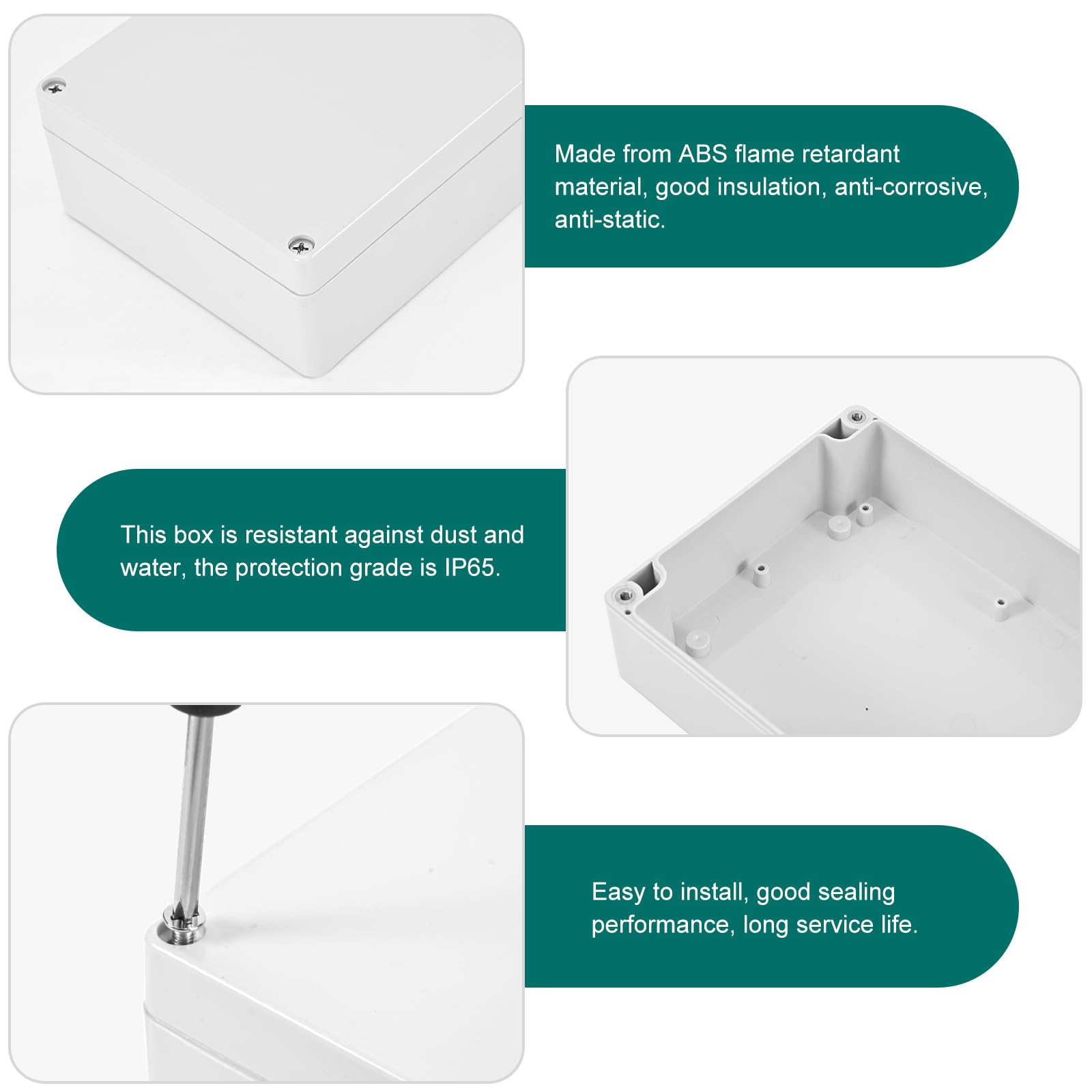 Scatola Plastica Ip65 Cavi Scatola Giunzione Plastica Impermeabile IP65 230x150x85 Mm - Per Cavi Elettrici Interni/Esterni Scatola Giunzione Bianca