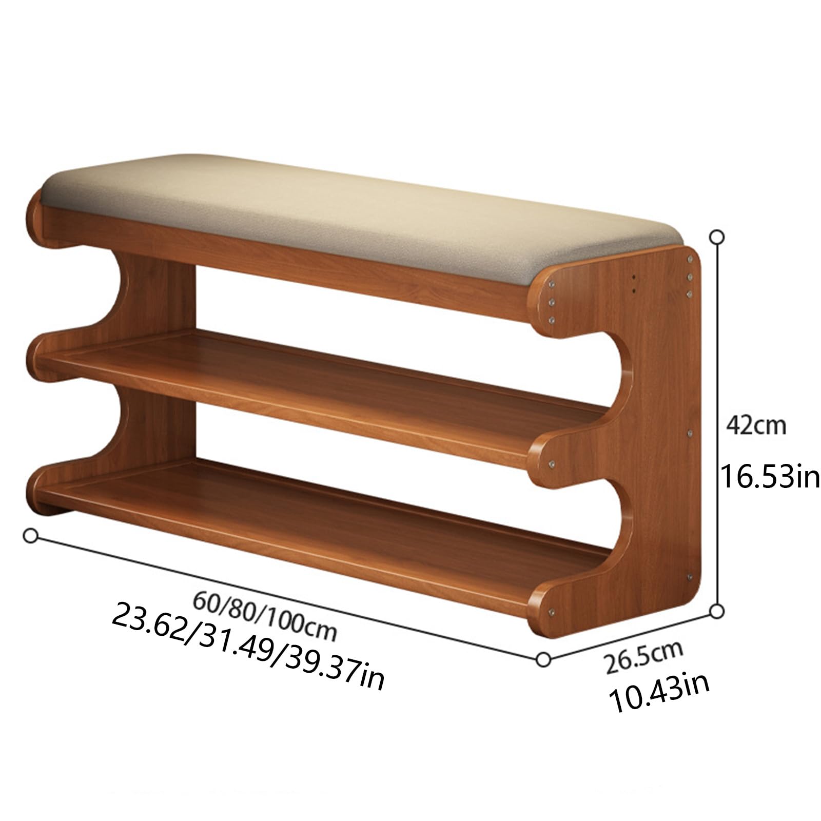 Scarpiera in legno di vitello, sottile, salvaspazio, per ingresso, soluzione di archiviazione ad angolo alto (dimensioni: 80 x 26,5 x 42 cm), ideale per piccoli spazi