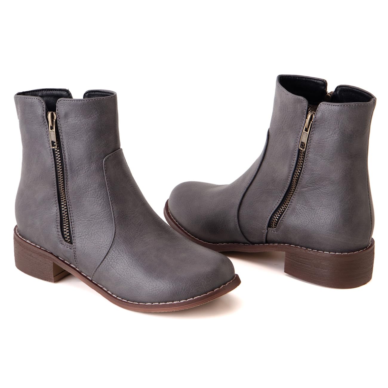 Stivaletti Donna Zip Laterale Tacco Quadrato Inverno