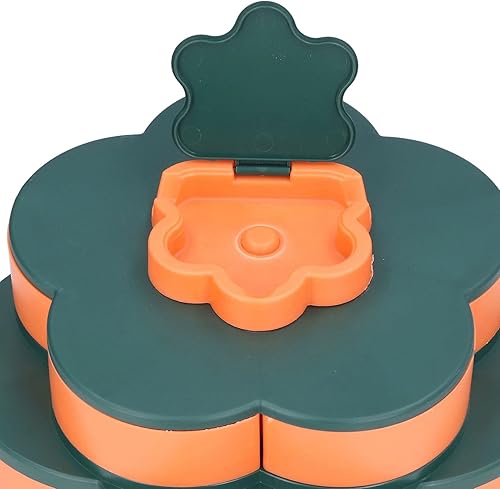 Miniatura 8 de Bandeja para servir aperitivos, caja de almacenamiento de aperitivos en forma de flor con tapa, contenedor multifunción de gran capacidad para