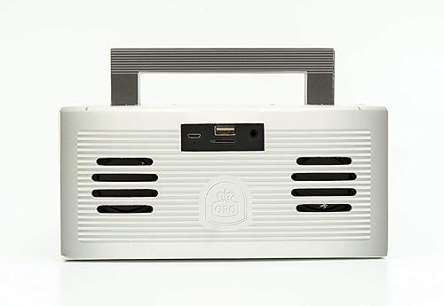 Miniatura 5 de GPO Bronx Mini Altavoz Bluetooth. Altavoz portátil retro compacto con batería recargable, incluye puerto USB, puerto de tarjeta TF y auxiliar