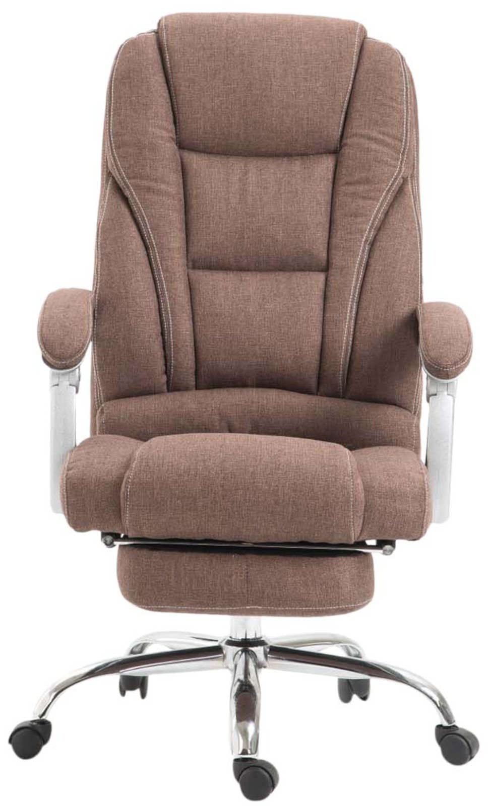 CLP Sedia Ufficio Pacific In Stoffa I Poltrona Direzionale Ergonomica Imbottita Con Poggiapiedi Carico Max 150 KG Colore:marrone