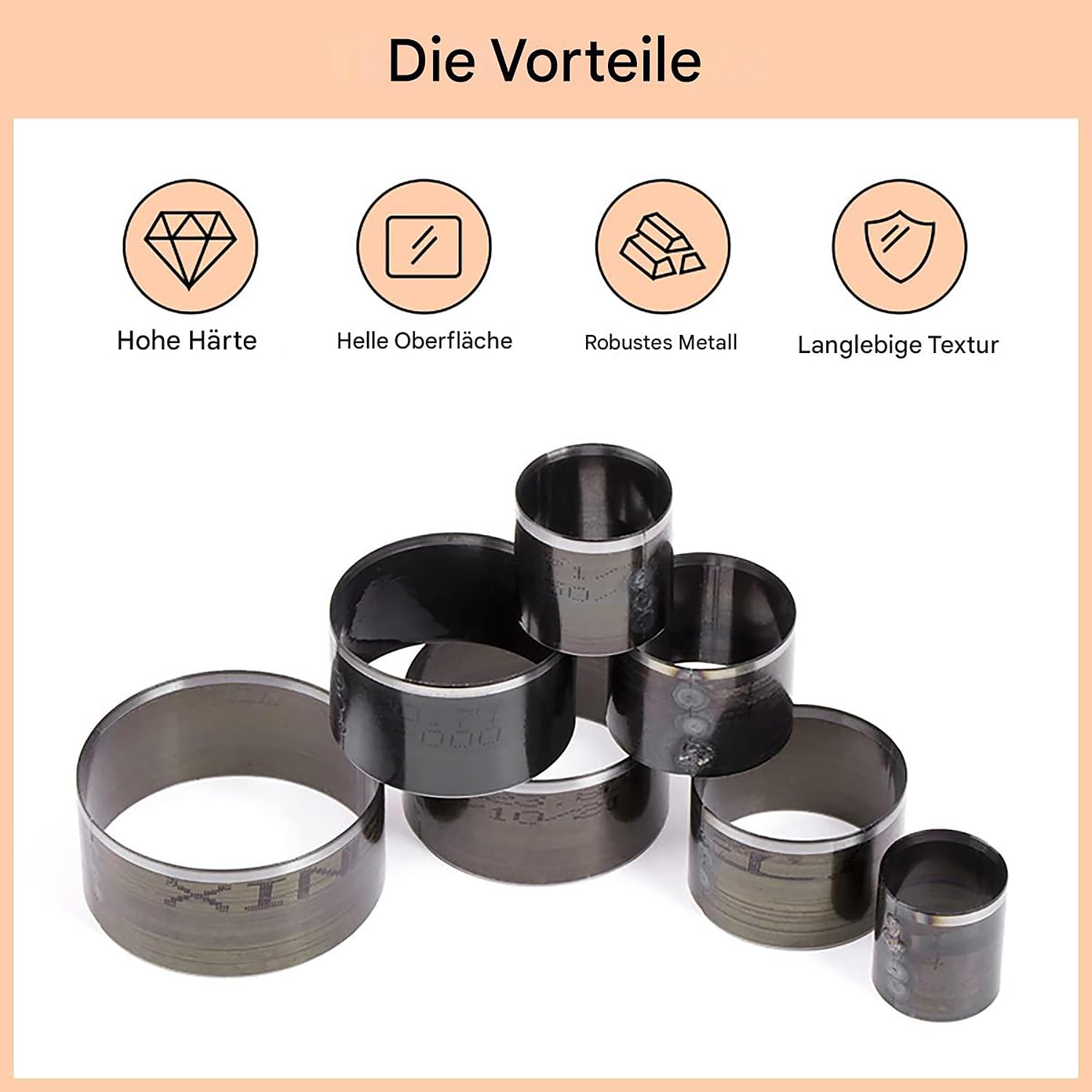 WUTA Runde Hohlloch Lochstanzer Set,7 Stück Rund Locheisen Stanzwerkzeug für Leder & Handgefertigte（20+25+30+35+40+45+50mm）