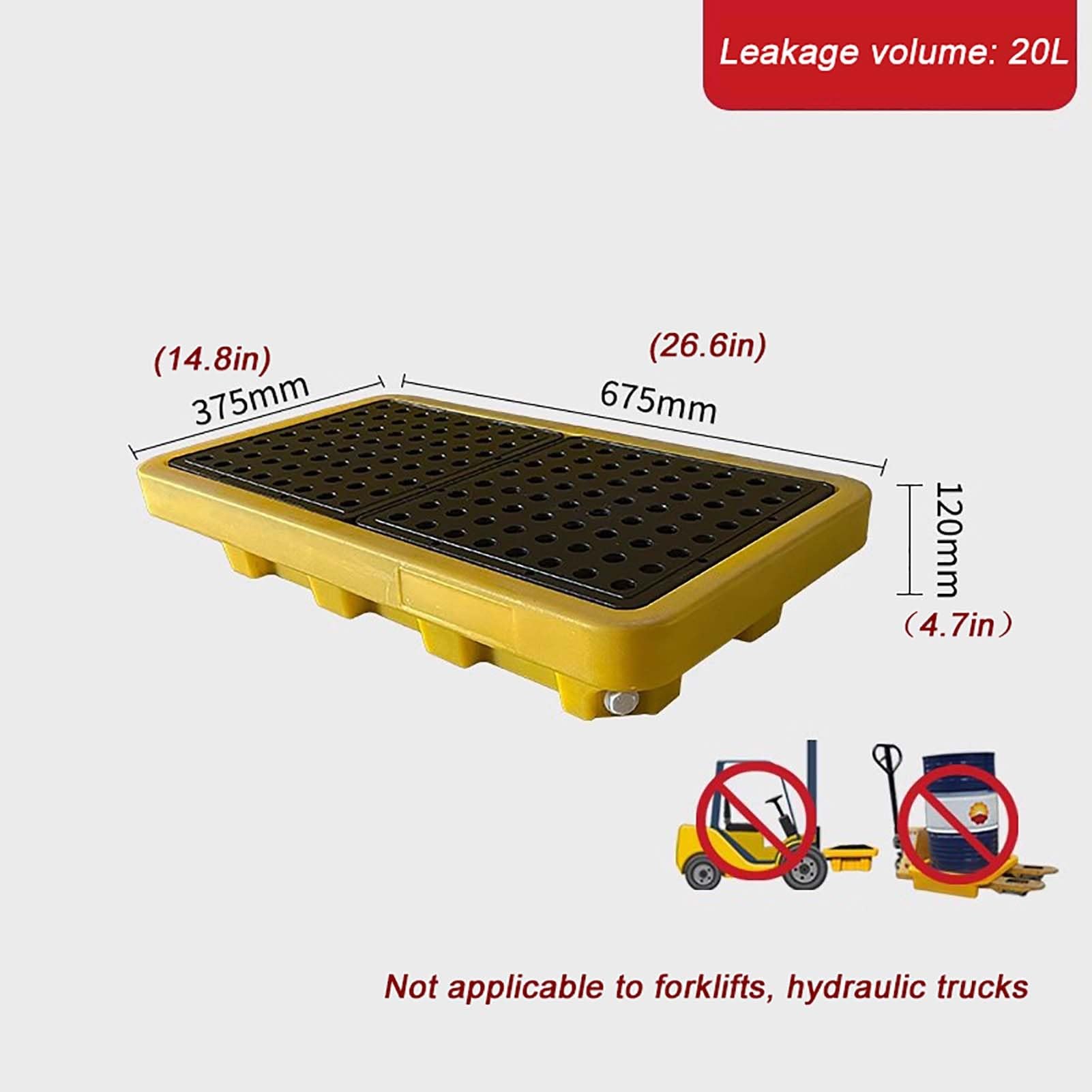 Pallet di contenimento sversamenti in HDPE