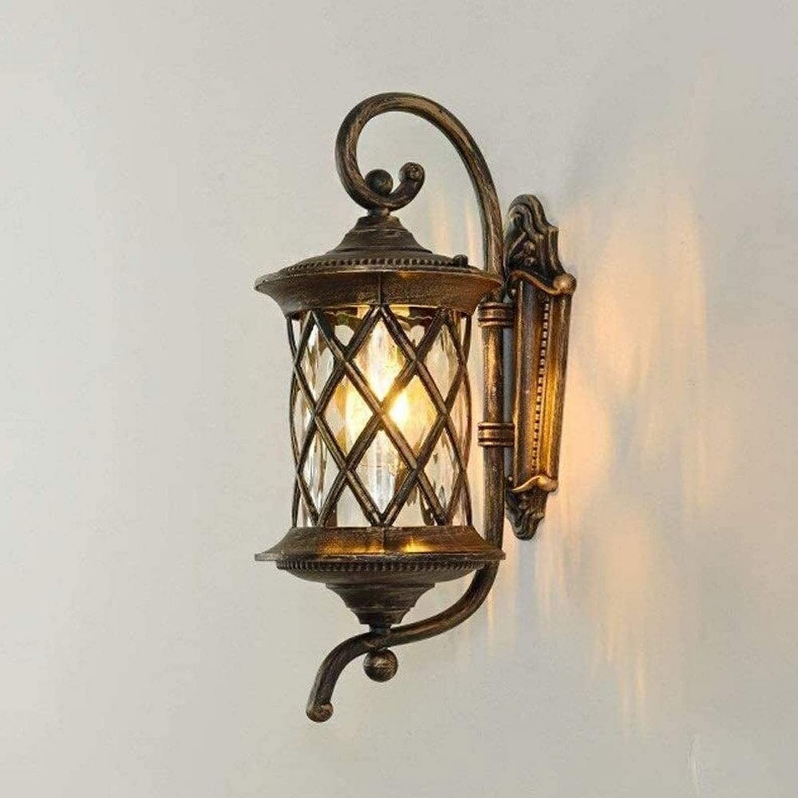 HELCEKOU Waterproof Wall Lights, European Vintage Creative Garden Villa Balcony Sconce E27 Corridor Courtyard Patio Lamp Aluminum Home Decor (Color : Bronze)