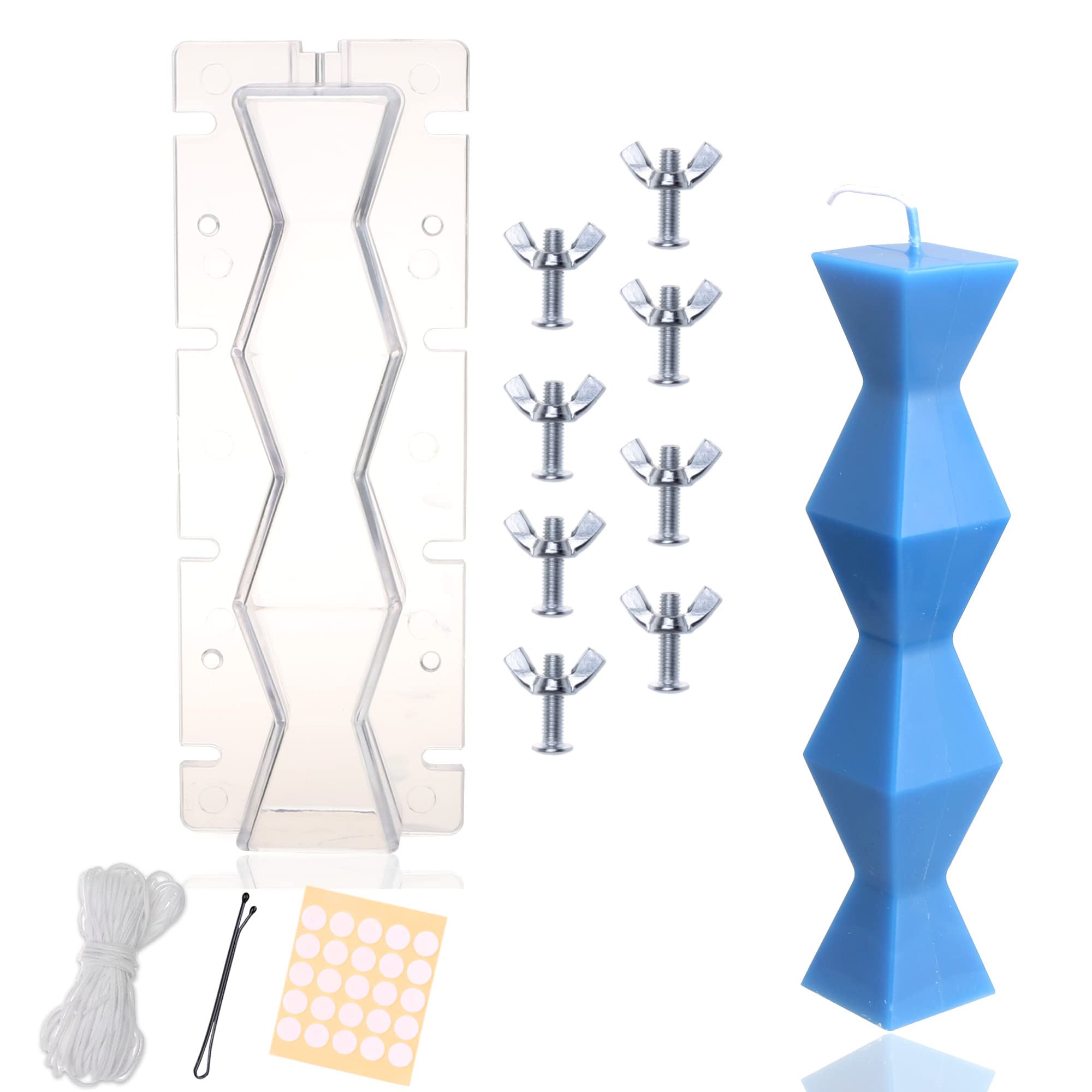 MILIVIXAY1pc Sacred Geometry Candle Mold - 8.0 inch Pillar Candle Mold for Candle Making -Including 30 Ft Wicks,25pcs Wick Stickers and 1pc Wick Clip.