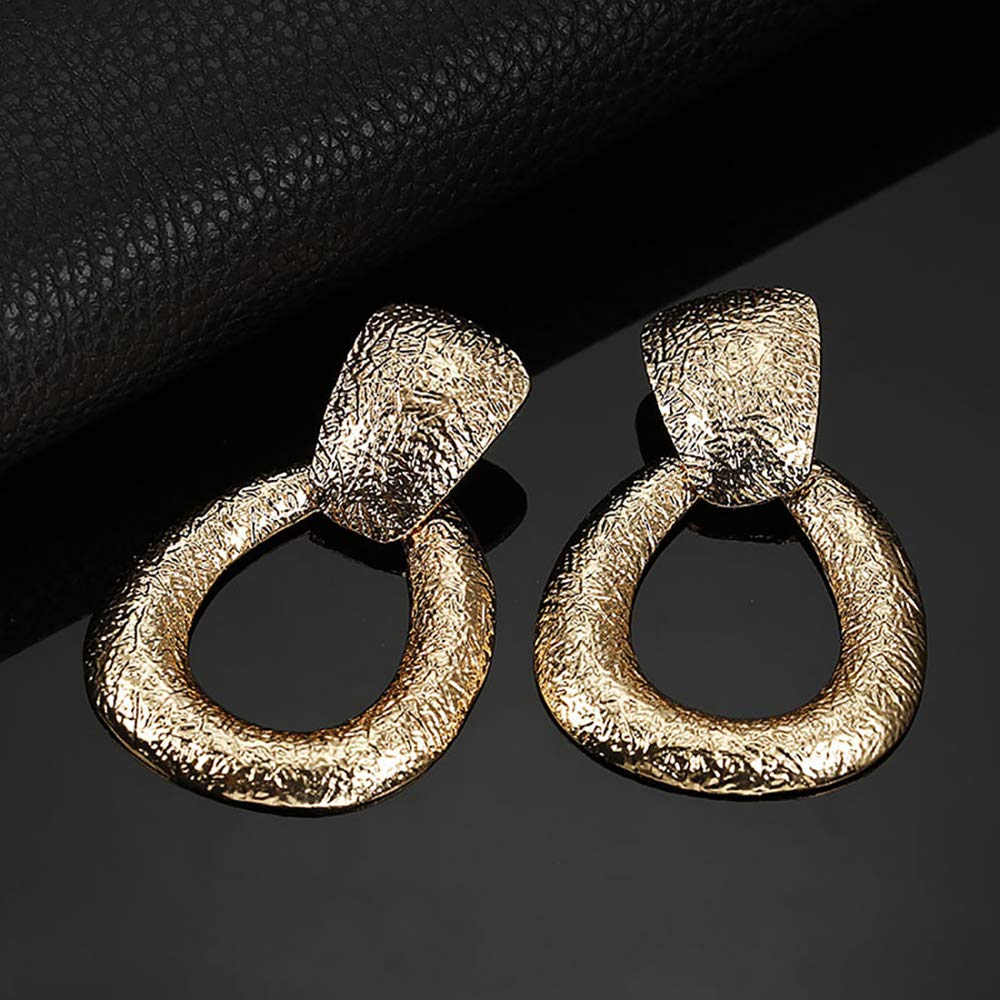 Geometric Plated Drop Earrings