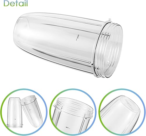 Miniatura 2 de MEET JUICE Vasos de repuesto para licuadora Nutribullet de 32 onzas, compatibles con licuadoras Nutri Bullet de 600 W900 W (paquete de 2)