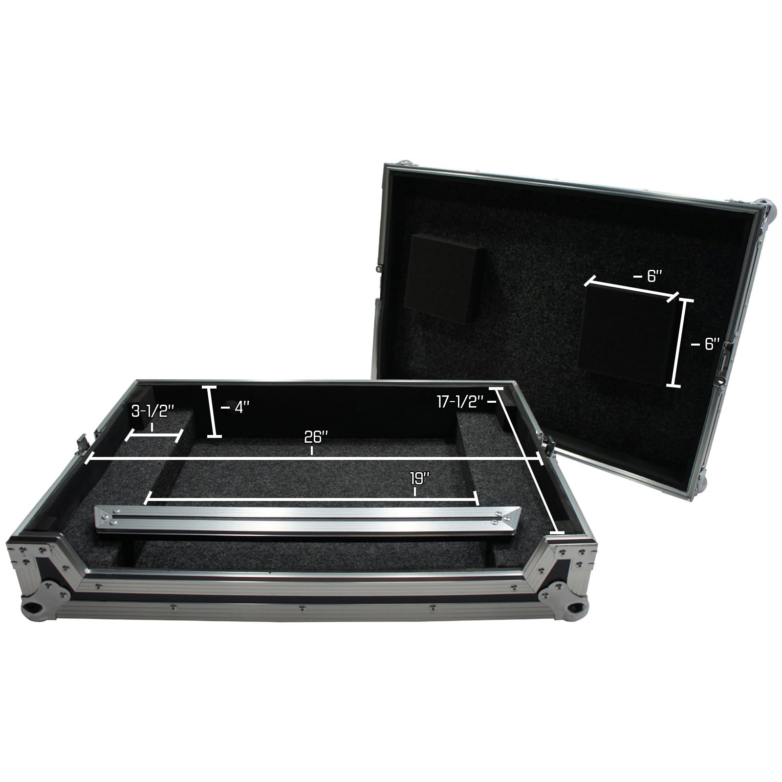 Flight Case Fits Pioneer DDJ-SX DJ Controller Foam Padded Harmony Cases | Rugged plywood build recessed butterfly latches spring-loaded handles plush lined interior protects your gear on the  product thumbnail 7