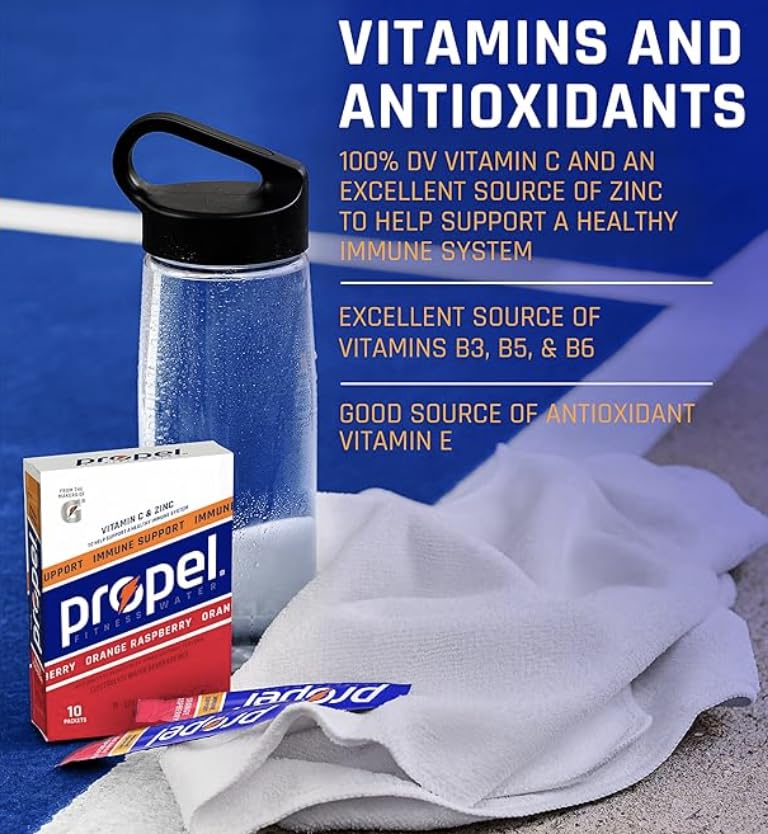 Propel Zero Sugar Electrolyte Powder Packets, 10 count pack of 4 (40 Count, Lemon)