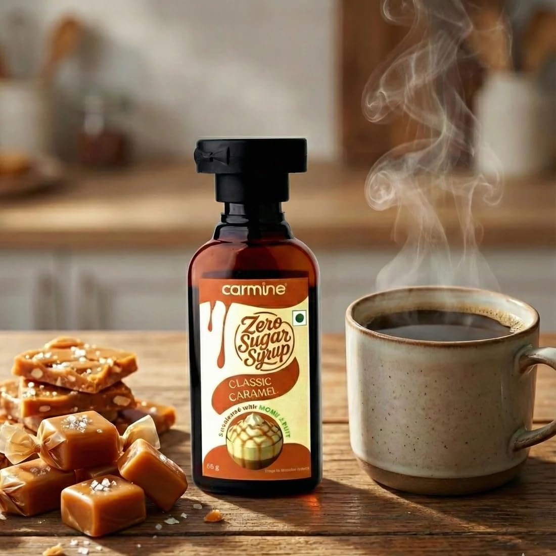 Carmine Zero Sugar Syrups - Combo of 5 Syrups Bourbon Vanilla, Coffee Tiramisu, Classic Chocolate, Cinnamon Vanilla and Classic Caramel Syrup), 60 g each - Image 7 thumbnail