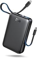 IGGPBB 50000mAh Power Bank with Built-in Cables, 22.5W Fast Charging Portable Charger for iPhone, Samsung Galaxy, Android - Black