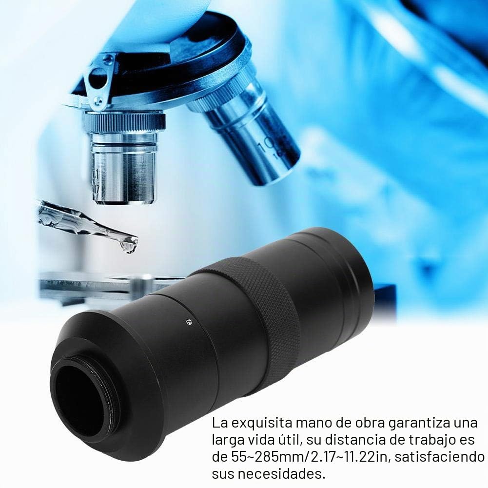 Cámara de microscopio digital de aumento 100X Lente con montura C Lente de zoom del microscopio Lente de lupa para microelectrónica Maquinaria de precisión Identificación de huellas digitales y enseña