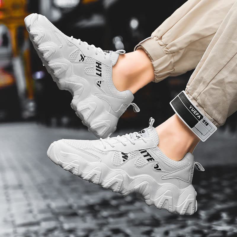 Image of PUTUL Running Sports Shoes for Men Comfortable Gym Sneakers Lightweight Athletic Running Shoes Workout Walking Comfortable Fashion Shoes - White