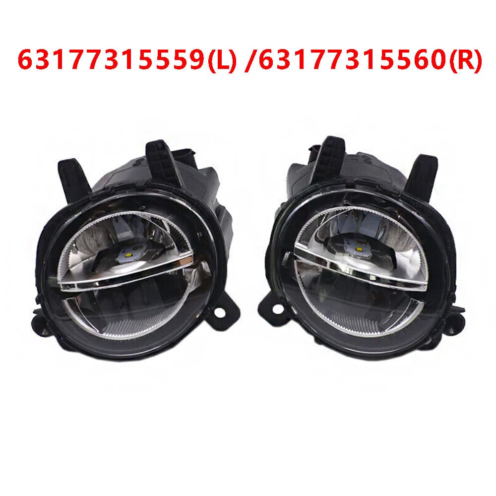Riloer 1 luz antiniebla LED para parachoques delantero de coche, 63177315559 (izquierda), 63177315560 (derecha), compatible con BMW Serie 3 F30 F35 LCI 320i 328d 330e 2012-2018