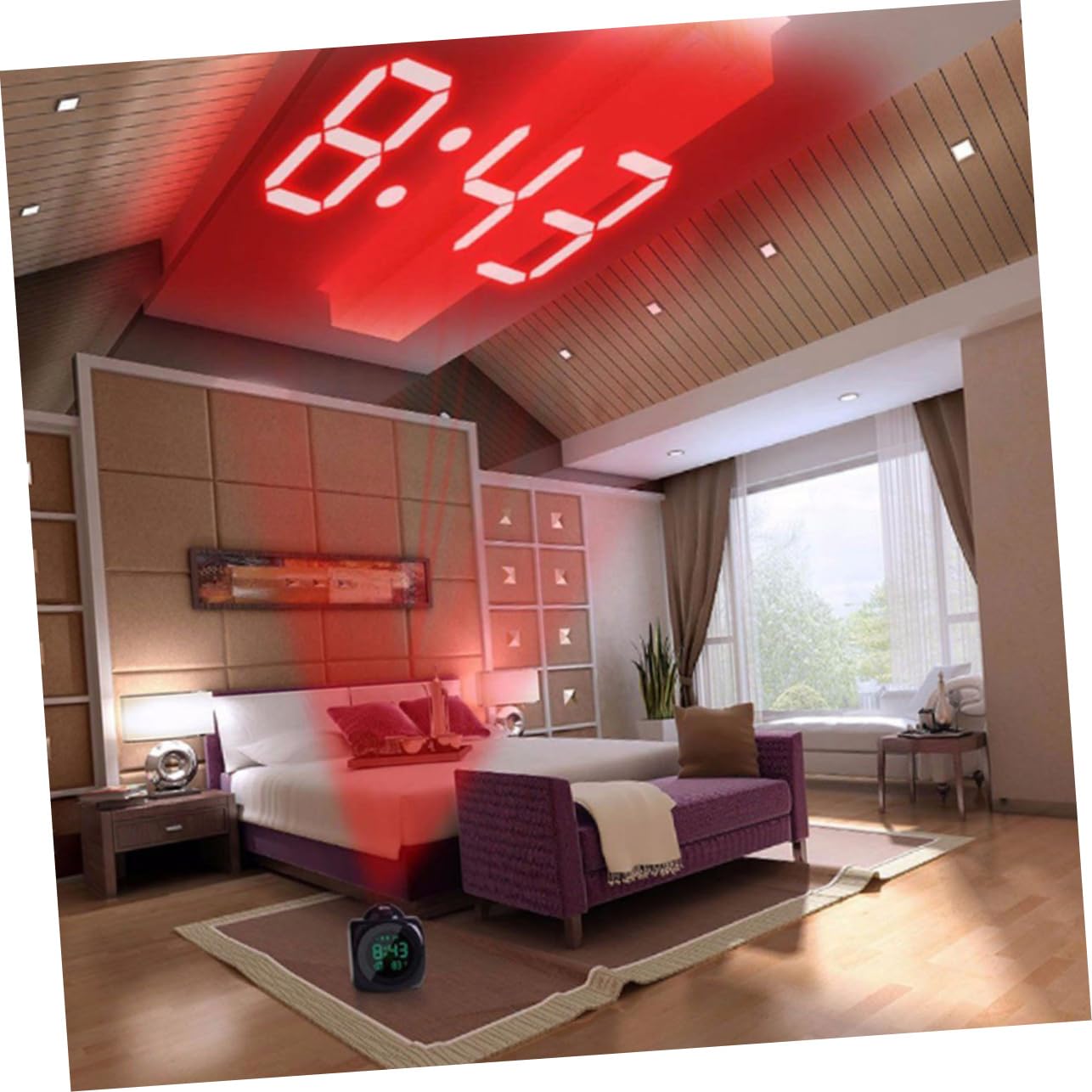 RORPOIR Projection Alarm Clock with Led Display Voice Talking Function Digital Projector for Home and Travel Snooze Feature and Temperature Display