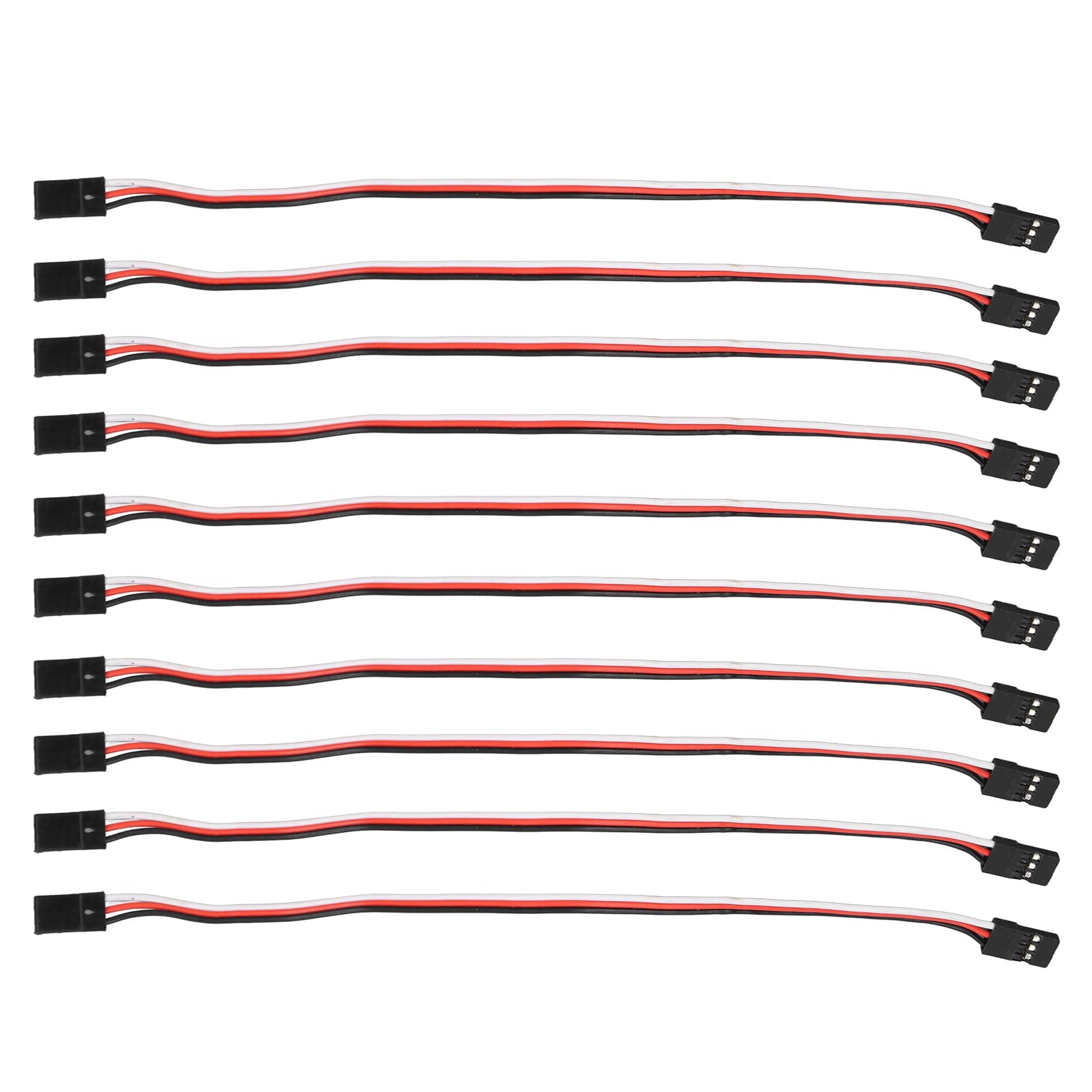 3 Pin Servo Extension Cable with Brass Inner Core 10PCS Set for Model Car Servo Driver (200mm Female to Female)