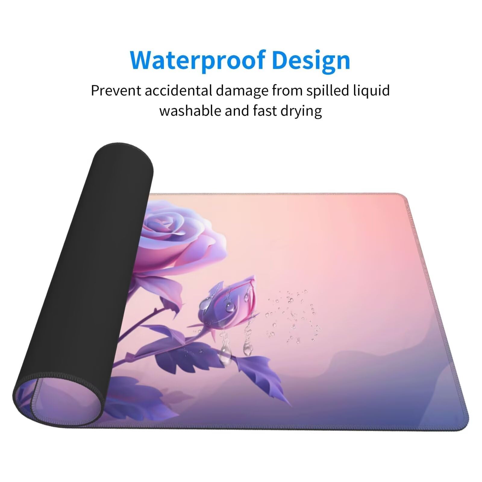 Alfombrilla de Ratón Gaming Grande XXL 1200x500x4mm con Bordes Cosidos, Tela de Micro Tejido, Base de Goma Antideslizante y Mouse Pad, para Teclado Jugadores Escritorio, PC, Oficina Rosa Morada Y6720