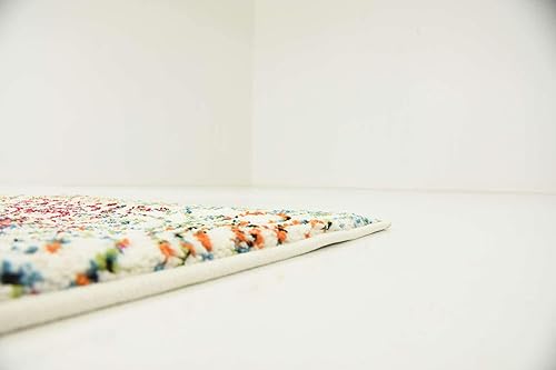 Miniatura 9 de Unique Loom colección Lyon - Alfombra abstracta y moderna, Polipropileno, Marfil/rojo