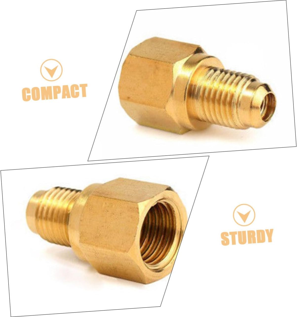 PRETYZOOM Adapter for Auto Adapter Fitting 1/4 External to 1/2 Internal Brass