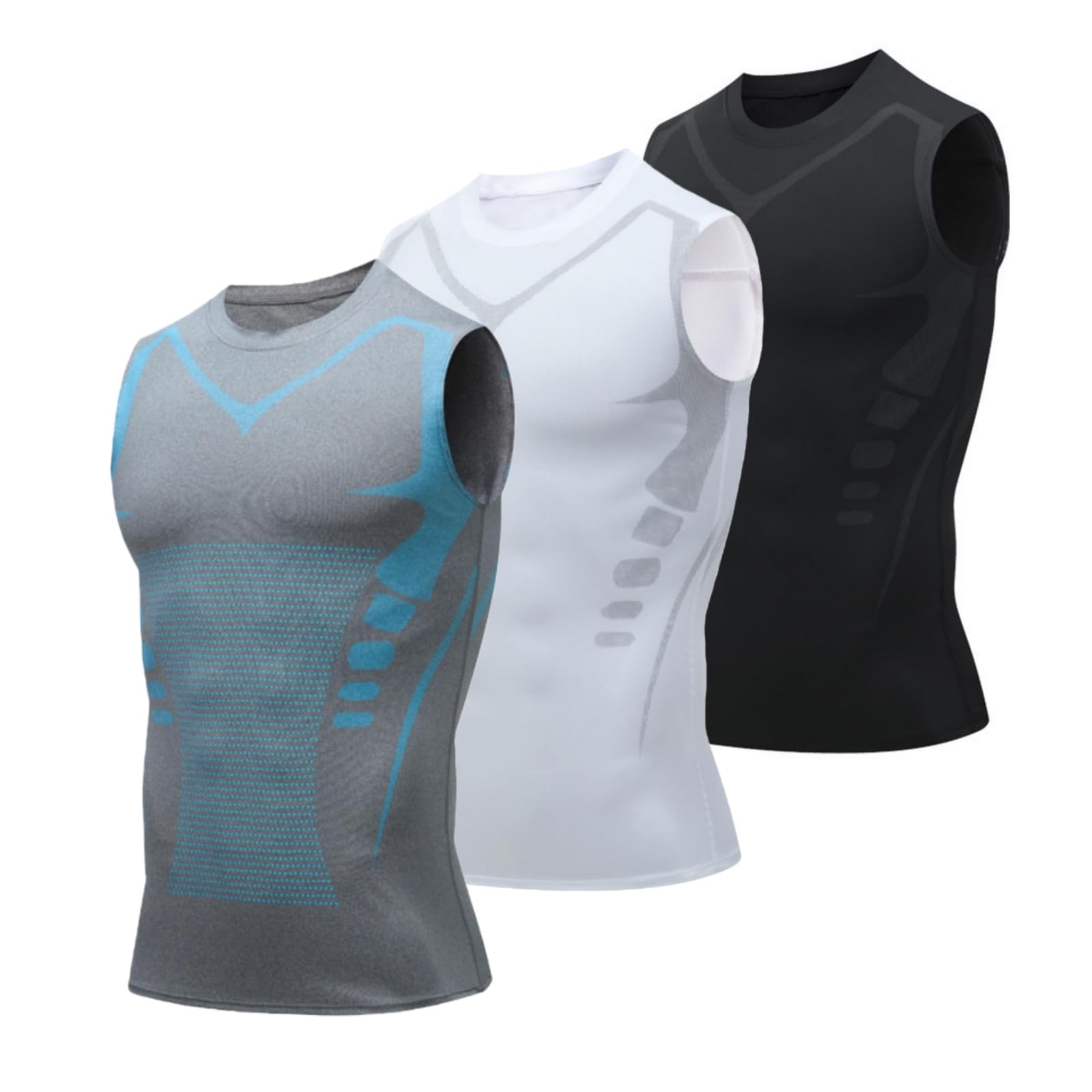 Canotta sportiva da uomo a compressione, senza maniche, per corsa e basket - 2